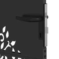 Градинска врата, Градинска врата 85x75 см с кортенова стомана, дизайн на дърво