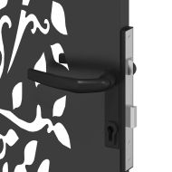 Градинска врата, Градинска врата 85x75 см с кортенова стомана, дизайн на дърво