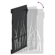 Градинска врата Черно 85 x 125 cm Прахово покритие стомана