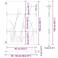 Градинска врата Черно 85 x 150 cm Прахово покритие стомана