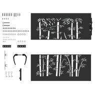 Градинска врата Черно 85 x 100 cm Прахово покритие стомана