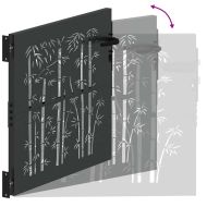 Градинска врата Черно 85 x 100 cm Прахово покритие стомана