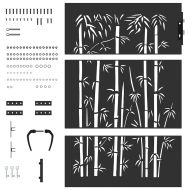 Градинска врата Черно 85 x 150 cm Прахово покритие стомана