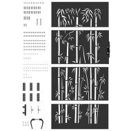 Градинска врата Черно 85 x 175 cm Прахово покритие стомана