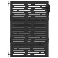 Градинска врата Черен 85 x 125 cm Прахово покритие стомана