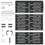 Градинска врата Черен 85 x 150 cm Прахово покритие стомана