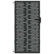 Градинска врата Черен 85 x 200 cm Прахово покритие стомана