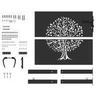 Градинска врата Черно 100 x 100 cm Прахово покритие стомана