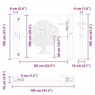 Градинска врата Черно 100 x 100 cm Прахово покритие стомана