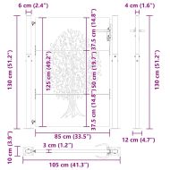 Градинска врата Черно 100 x 125 cm Прахово покритие стомана