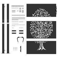 Градинска врата Черно 100 x 150 cm Прахово покритие стомана