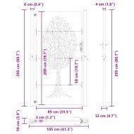 Градинска врата Черно 100 x 200 cm Прахово покритие стомана