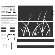 Градинска врата Черно 100 x 100 cm Прахово покритие стомана