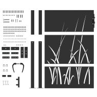 Градинска врата Черно 100 x 150 cm Прахово покритие стомана