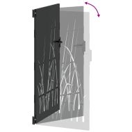 Градинска врата Черно 100 x 175 cm Прахово покритие стомана