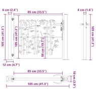 Градинска врата Черно 100 x 100 cm Прахово боядисана стомана