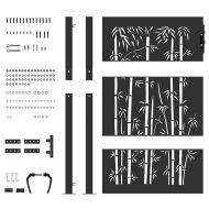 Градинска врата Черно 100 x 125 cm Прахово боядисана стомана