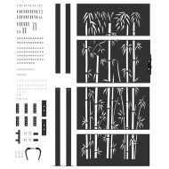 Градинска врата Черно 100 x 175 cm Прахово боядисана стомана