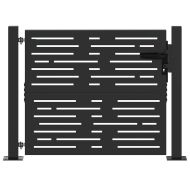 Градинска врата Черно 100 x 100 cm Прахово боядисана стомана