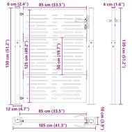 Градинска врата Черно 100 x 125 cm Прахово боядисана стомана