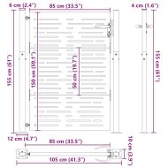 Градинска врата Черно 100 x 150 cm Прахово боядисана стомана