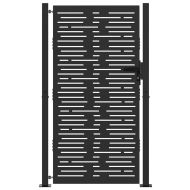 Градинска врата Черно 100 x 175 cm Прахово боядисана стомана