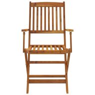 Градински трапезен комплект, сгъваем, 7 части, акация масив