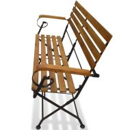 Сгъваема градинска пейка, 112 cм, акация масив