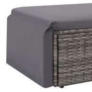 Градински комплект с възглавници, 2 части, полиратан, сив