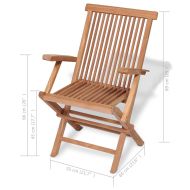 Градински трапезен комплект, 5 части, тиково дърво масив