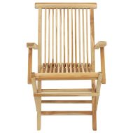 Градински трапезен комплект, 5 части, тиково дърво масив