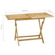 Градински трапезен комплект, 5 части, тиково дърво масив