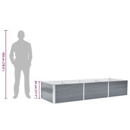 Градинска висока леха поцинкована стомана 240x80x45 см сива