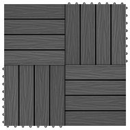 WPC декинг плочки релефни 11 бр 30x30 см 1 кв.м. черни