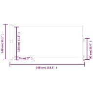 Прибираща се странична тента, 140х300 см, черна