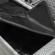 Пейка за съхранение с възглавница, сива, 138 см, полиратан