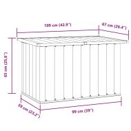 Градински сандък за съхранение, сив, 109x67x65 см