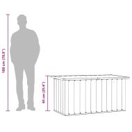 Градински сандък за съхранение, сив, 129x67x65 см