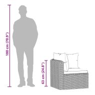 Градински комплект с възглавници, 4 части, полиратан, черен