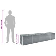 Градинска висока леха поцинкована стомана 400x80x45 см сива