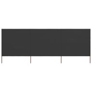 Параван против вятър от 3 панела, текстил, 400x160 см, антрацит