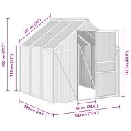 Оранжерия с опорна рамка, антрацит, алуминий, 3,61 м²
