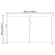 Прибираща се странична тента, 100x500 см, черна