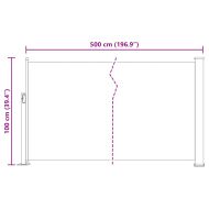 Прибираща се странична тента, 100x500 см, кремава