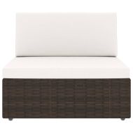 Двуместен модулен диван, полиратан, кафяв