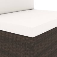 Двуместен модулен диван, полиратан, кафяв