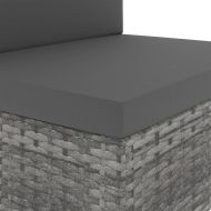 Триместен модулен диван, полиратан, сив