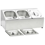 Гастронорм контейнер държач с 3 GN съда 1/6 неръждаема стомана