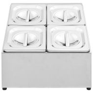 Гастронорм контейнер държач с 4 GN съда 1/6 неръждаема стомана