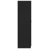 Гардероб, черен, 80x52x180 см, инженерно дърво